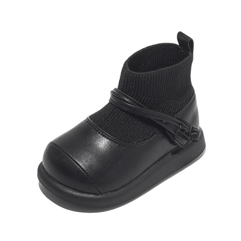 Dječje pletene čizme za jesen i zimu, čizme s Velcro zatvaračem, udobne kratke čizme u stilu princeze
