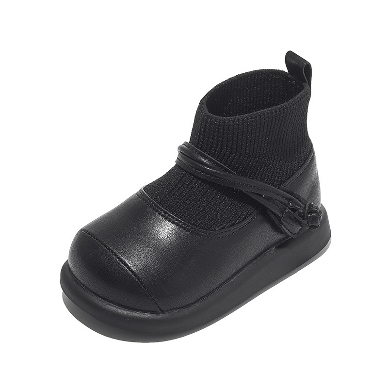 Dječje pletene čizme za jesen i zimu, čizme s Velcro zatvaračem, udobne kratke čizme u stilu princeze