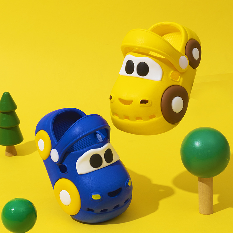 Dječje sandale s zatvorenim prstima, za unutarnju upotrebu, vodootporne, dizajn automobila, ljeto, unisex