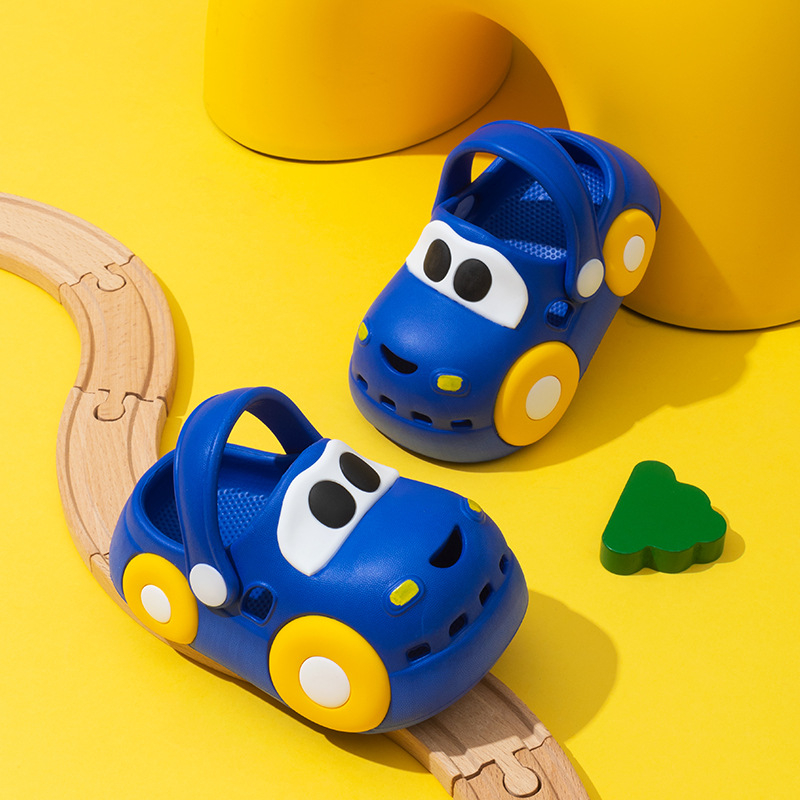 Dječje sandale s zatvorenim prstima, za unutarnju upotrebu, vodootporne, dizajn automobila, ljeto, unisex