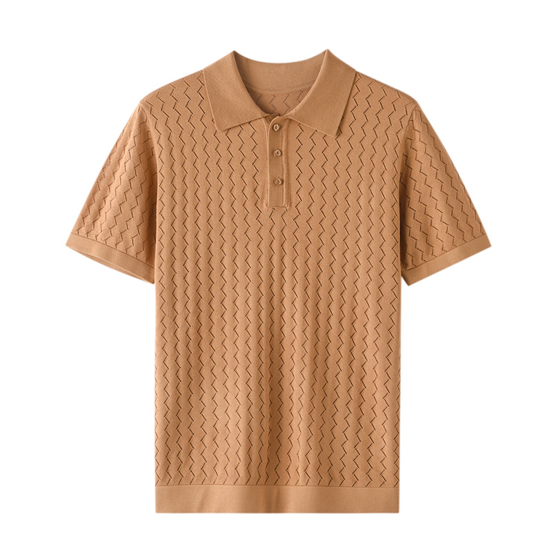 Muška polo majica kratkih rukava od mulberijske svile i Tencel materijala, lagana tkanina, ljetni poslovni stil
