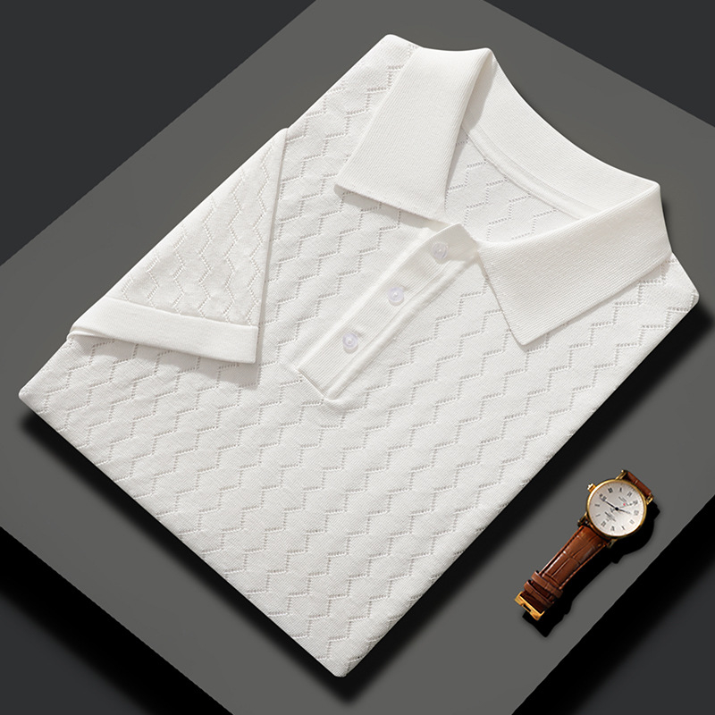 Muška polo majica kratkih rukava od mulberijske svile i Tencel materijala, lagana tkanina, ljetni poslovni stil