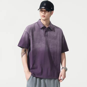 P2810 | Plusz méretű férfi nyári polo, gradient hatás, laza szabás, 100% pamut.