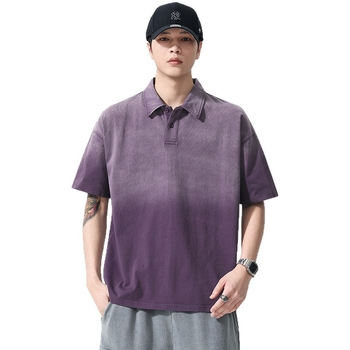P2810 | Plusz méretű férfi nyári polo, gradient hatás, laza szabás, 100% pamut.