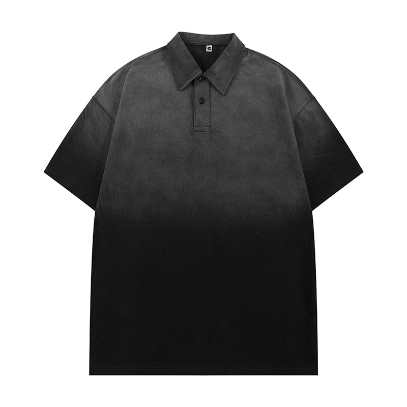P2810 | Plusz méretű férfi nyári polo, gradient hatás, laza szabás, 100% pamut.