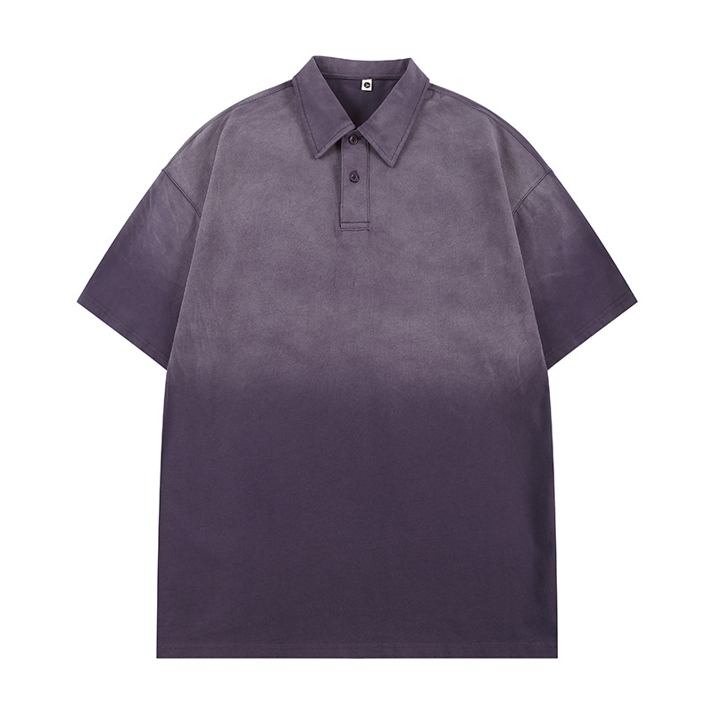 P2810 | Plusz méretű férfi nyári polo, gradient hatás, laza szabás, 100% pamut.