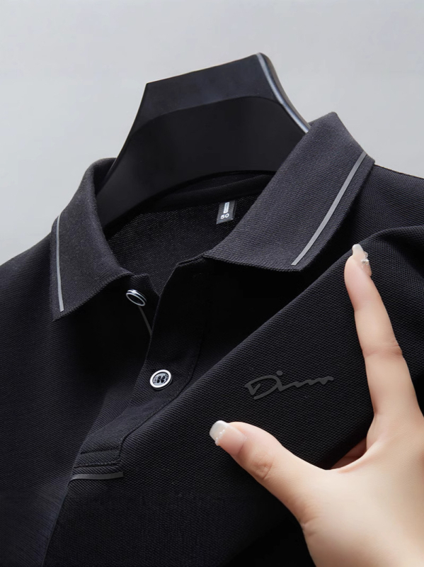 Polo majica s izvezom, bez glačanja, plus veličina, opuštena silueta, poslovno-ležerni stil.