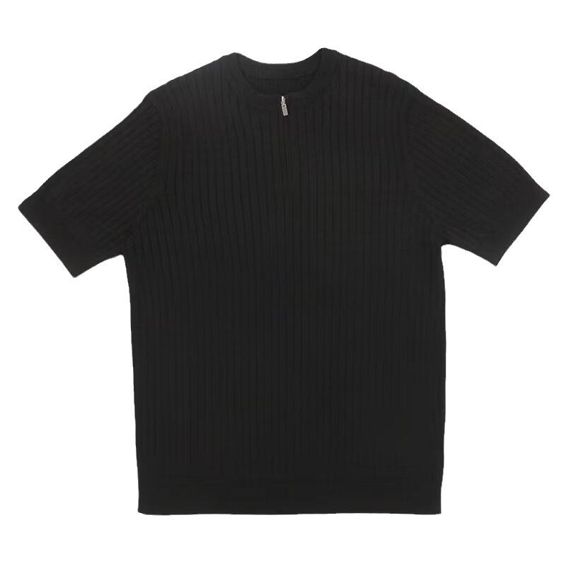 Slim-fit kötött polo rövid ujjú, nyári egyszínű, koreai stílusú Ice Silk