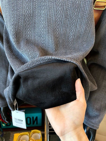 Férfi jacquard polo nyakú pulóver, laza szabás, hosszú ujjú, tavasz–ősz szezonra