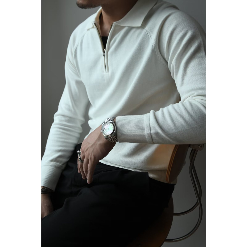 Muška pletena polo majica s ovratnikom, oprana, japanskog retro stila, luksuzna modna marka, casual jakna