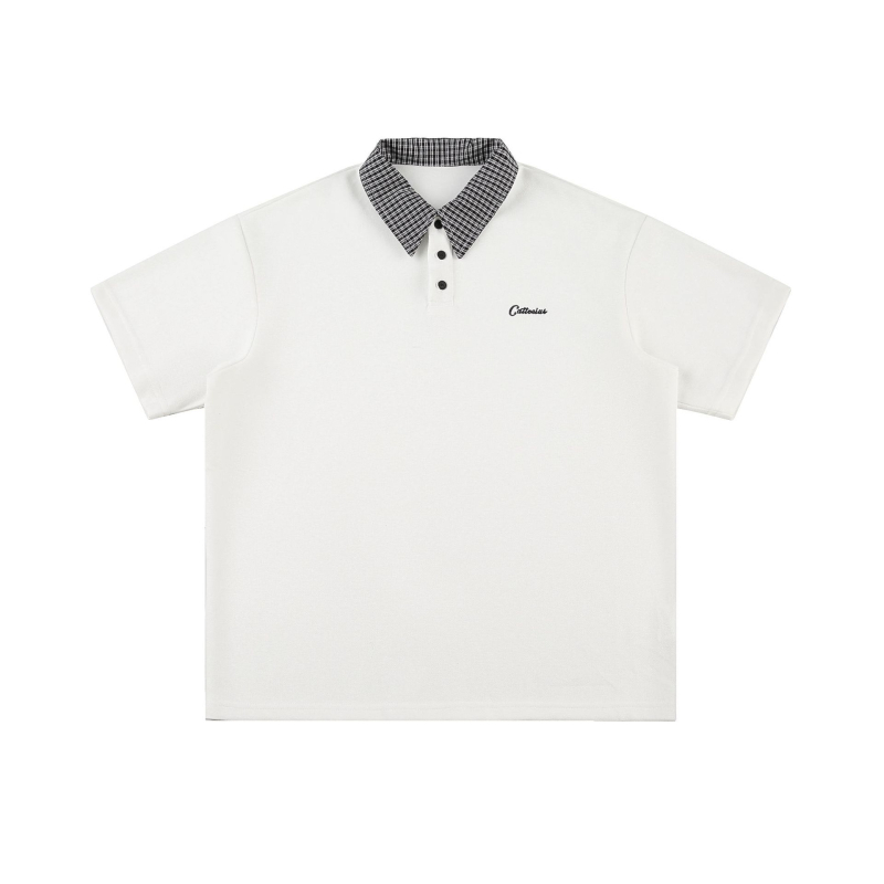 Cattee muška polo majica, ljeto 2025, udoban slobodan kroj, jednostavan dizajn, preppy stil, kratki rukav