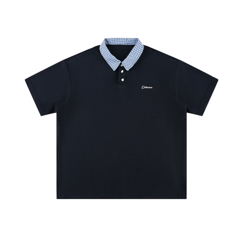 Cattee muška polo majica, ljeto 2025, udoban slobodan kroj, jednostavan dizajn, preppy stil, kratki rukav