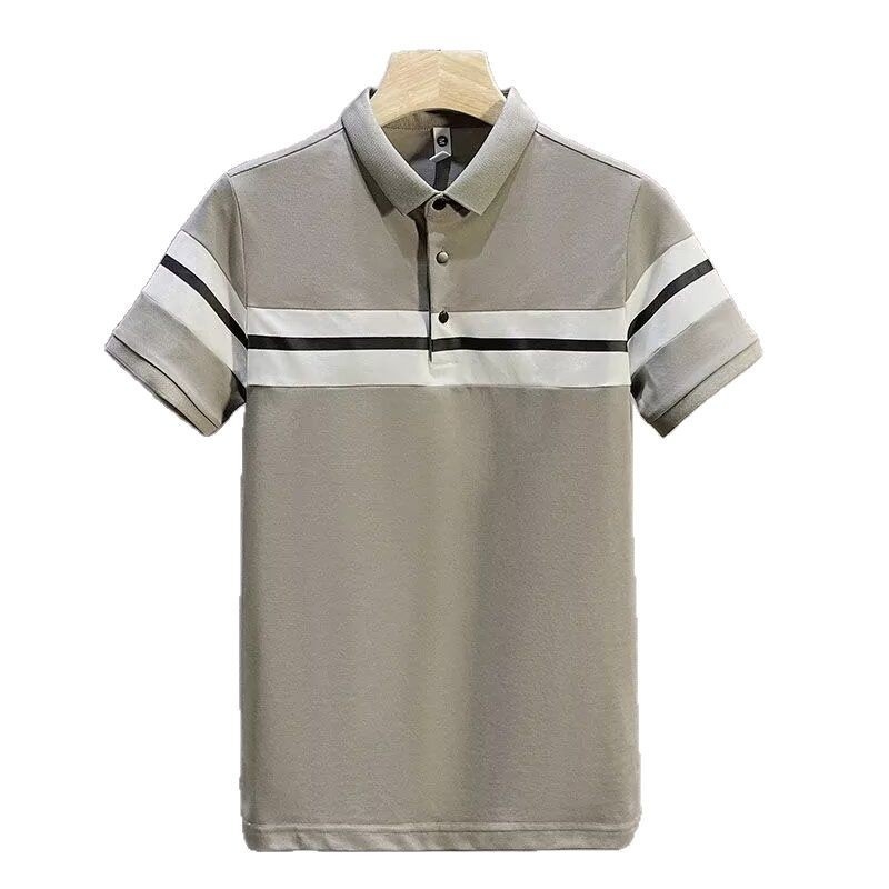 Muška polo majica kratkih rukava, slim fit, geometrijski uzorak, ljetni stil, prozračni poliester