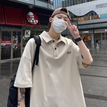 2026 japanskog stila casual oversize muška polo majica, ljeto, kratki rukavi, opušten kroj, polo ovratnik