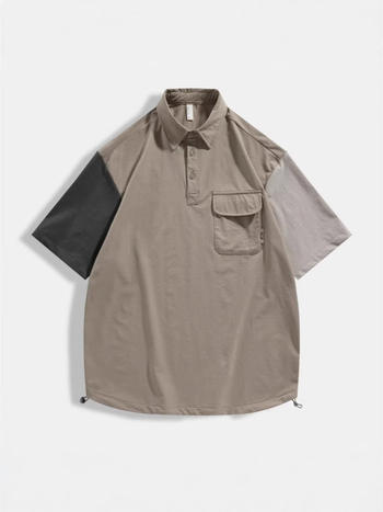 Muška polo majica s kratkim rukavima, blok boja, planinski vanjski stil, japanski street style, udoban kroj, brzo se suši