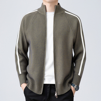 Muški pleteni kardigan sa stojećim ovratnikom, korejski stil, jesenski casual komad