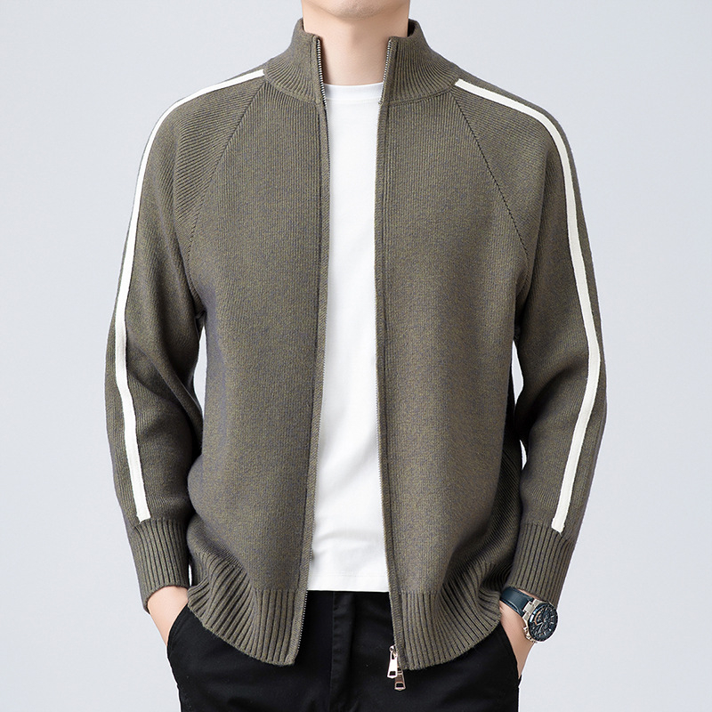 Muški pleteni kardigan sa stojećim ovratnikom, korejski stil, jesenski casual komad