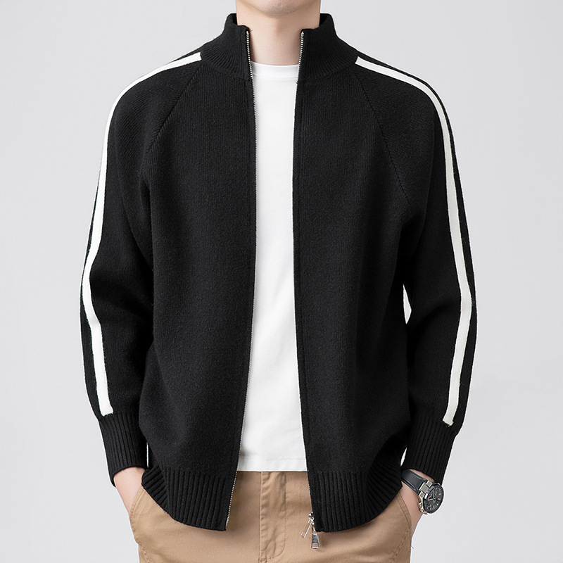 Muški pleteni kardigan sa stojećim ovratnikom, korejski stil, jesenski casual komad