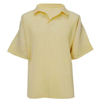 Polo majica s plisom u japanskom stilu, ljetna ležerna, kratki rukavi, jednofarbna