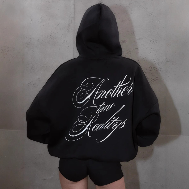 Férfi kapucnis pulóver, lazán szabott, pamut-kevert anyagból, őszi streetwear