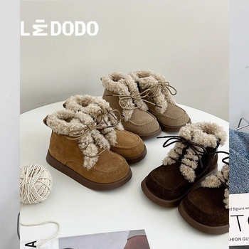Παιδικά μποτάκια Μάρτιν για τον χειμώνα, με επένδυση φλίς, χιονοδρομικά σε κορεατικό στυλ για μικρά παιδιά