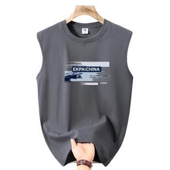 Muški bezrukavni top od 100% pamuka, prozračan, ležernog kroja, ljetni sportski casual