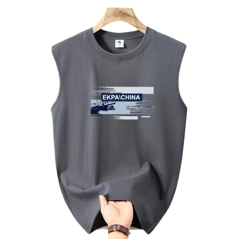 Muški bezrukavni top od 100% pamuka, prozračan, ležernog kroja, ljetni sportski casual