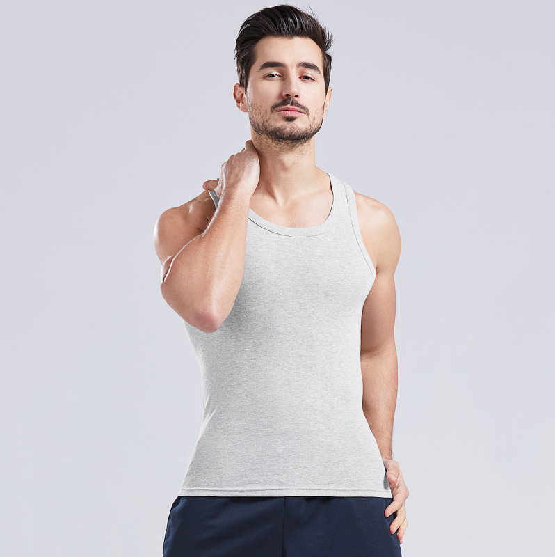 Muški bezrukavni top od 100% pamuka, upija znoj, sportski stil