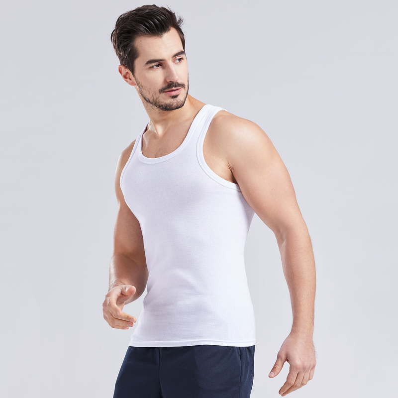 Muški bezrukavni top od 100% pamuka, upija znoj, sportski stil