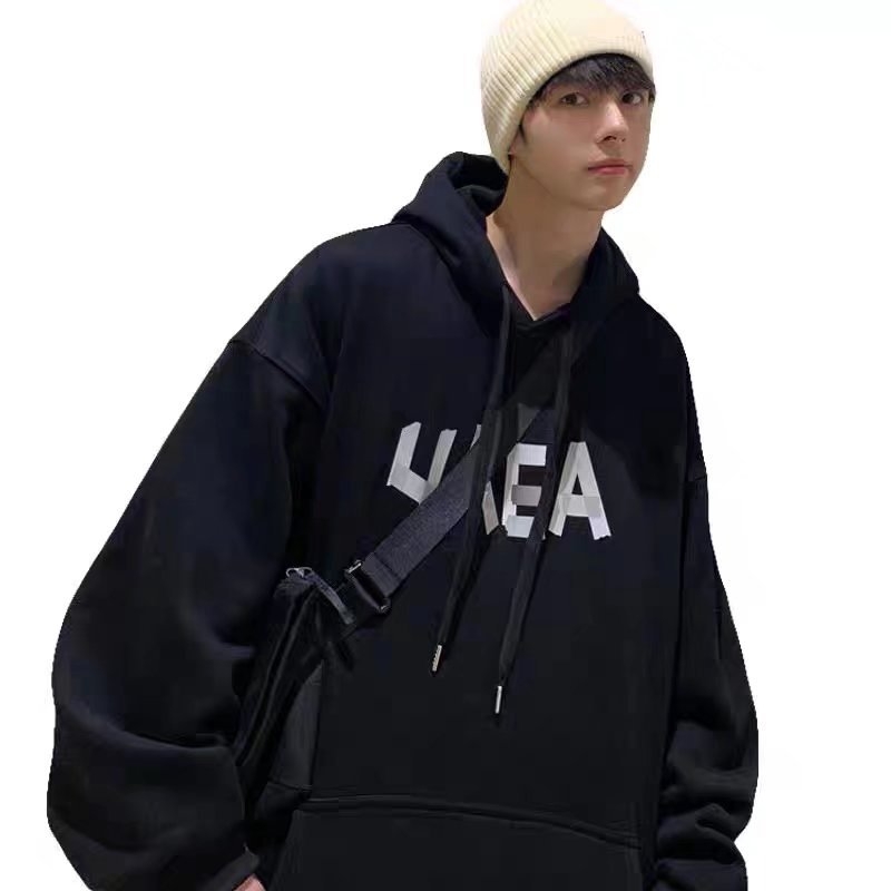 Muški hoodie s kapuljom, širokog kroja, korejskog stila pulover, jesen 2021, hongkonški stil s natpisom slovima
