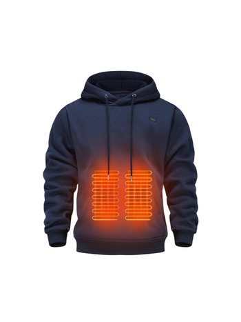 Muški USB napajani grijaći hoodie s fleece podstavom, debeli i topao za aktivnosti na otvorenom