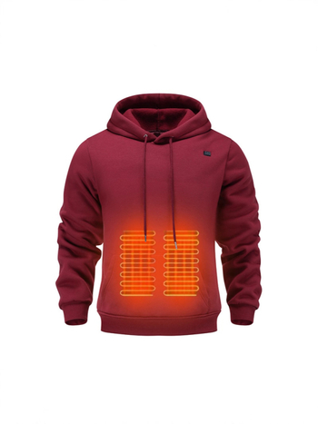 Muški USB napajani grijaći hoodie s fleece podstavom, debeli i topao za aktivnosti na otvorenom