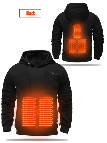 Muški USB napajani grijaći hoodie s fleece podstavom, debeli i topao za aktivnosti na otvorenom