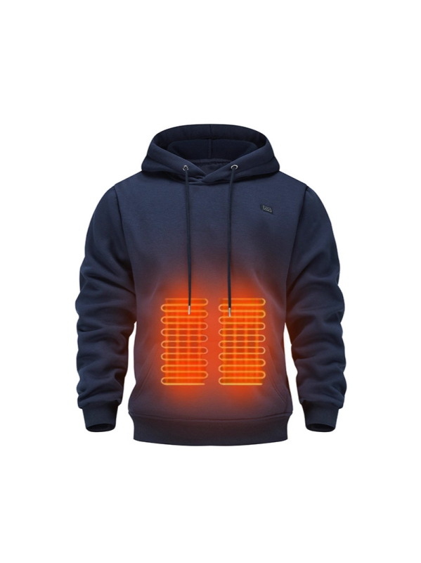 Muški USB napajani grijaći hoodie s fleece podstavom, debeli i topao za aktivnosti na otvorenom
