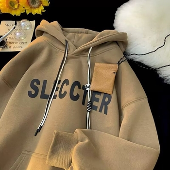 Muška dukserica s kapuljom za proljeće i jesen, slobodan kroj u streetwear stilu s printom slova