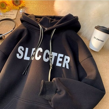 Muška dukserica s kapuljom za proljeće i jesen, slobodan kroj u streetwear stilu s printom slova