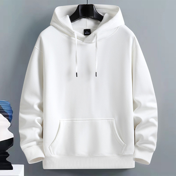 Muški hoodie s kapuljom, flis podstava, debeli, oversized kroj, casual, jednobojna boja, korejski stil