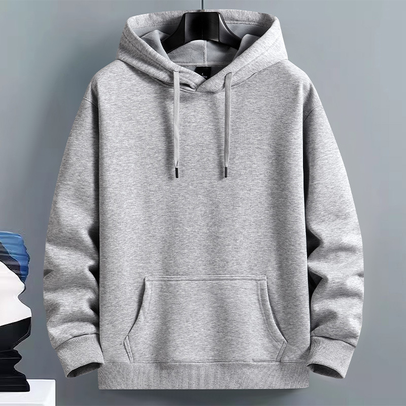 Muški hoodie s kapuljom, flis podstava, debeli, oversized kroj, casual, jednobojna boja, korejski stil