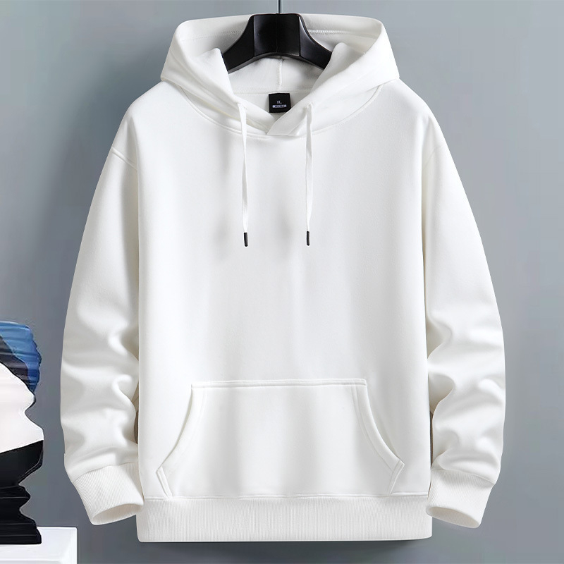 Muški hoodie s kapuljom, flis podstava, debeli, oversized kroj, casual, jednobojna boja, korejski stil