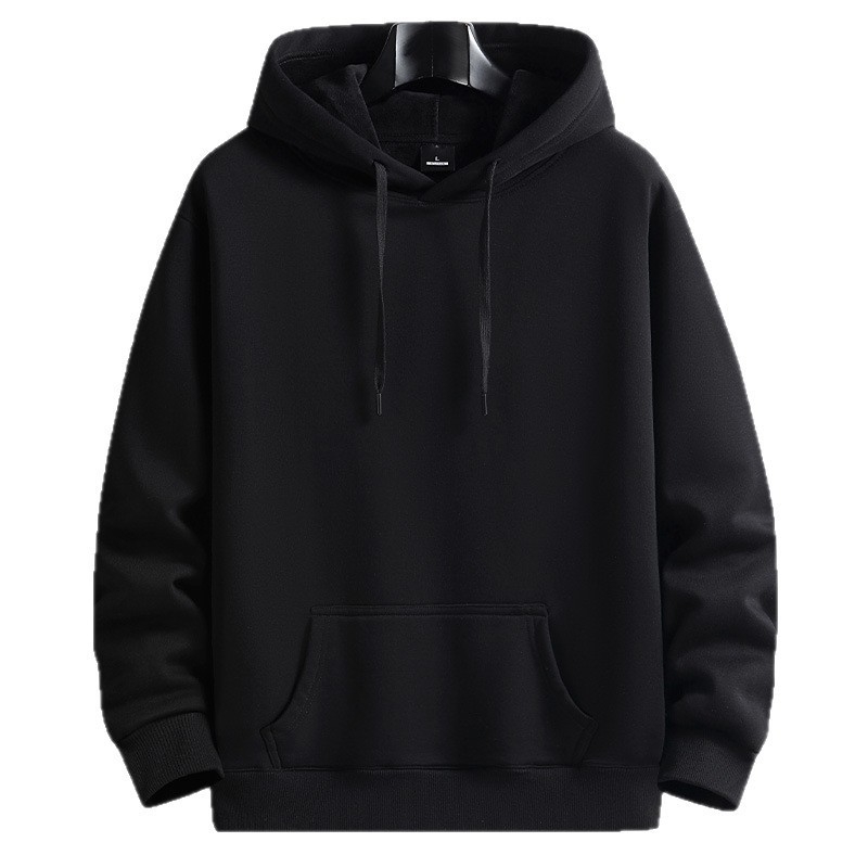 Muški hoodie s kapuljom, flis podstava, debeli, oversized kroj, casual, jednobojna boja, korejski stil