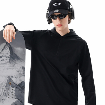 Muški hoodies s kapuljom i polu-zipom, brzo sušeći, lagan, za jesen/zimu, slobodan kroj