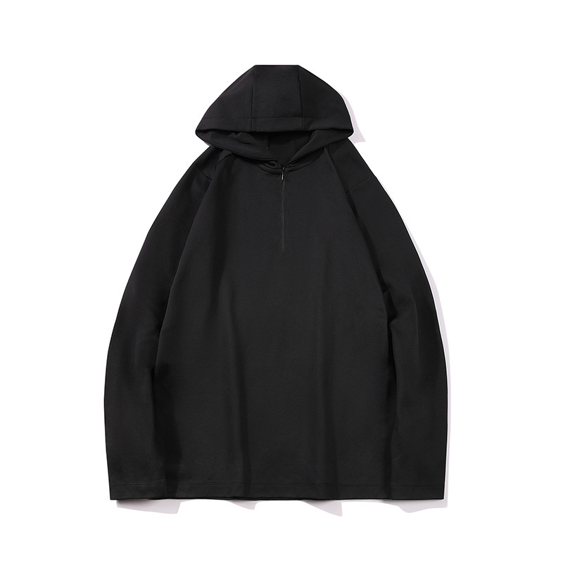 Muški hoodies s kapuljom i polu-zipom, brzo sušeći, lagan, za jesen/zimu, slobodan kroj