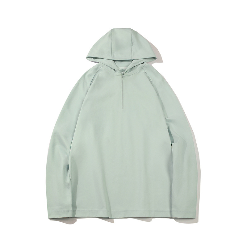 Muški hoodies s kapuljom i polu-zipom, brzo sušeći, lagan, za jesen/zimu, slobodan kroj