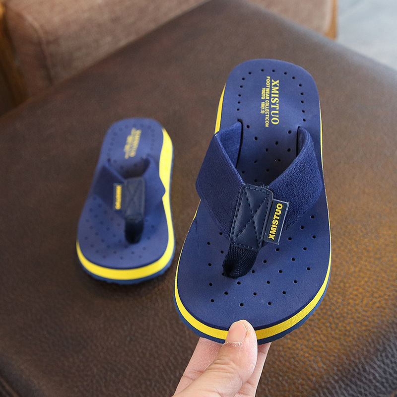 Gyerekeknek készült nyári papucs fiúk számára, csúszásmentes, puha talpú flip-flop, strandpapucs