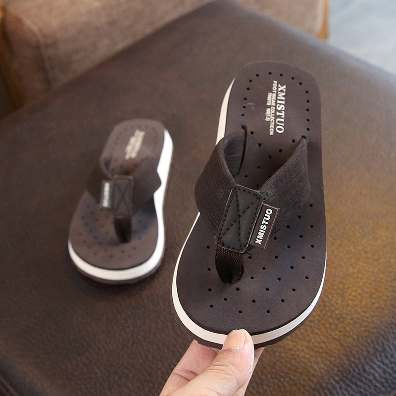 Gyerekeknek készült nyári papucs fiúk számára, csúszásmentes, puha talpú flip-flop, strandpapucs