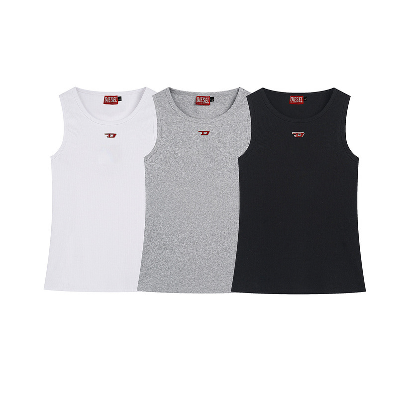 Muški pleteni bez rukava prsluk s ušivenim slovom D i američkim sloganom, 100% pamuk, uski kroj, sportski stil