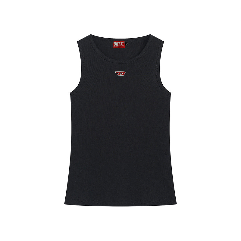 Muški pleteni bez rukava prsluk s ušivenim slovom D i američkim sloganom, 100% pamuk, uski kroj, sportski stil