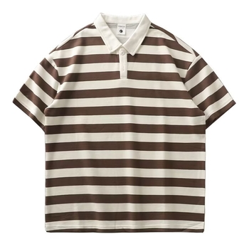 Polo majica s prugama, kratki rukav, unisex, ljeto 2024, slobodan kroj, smjesa poliestera