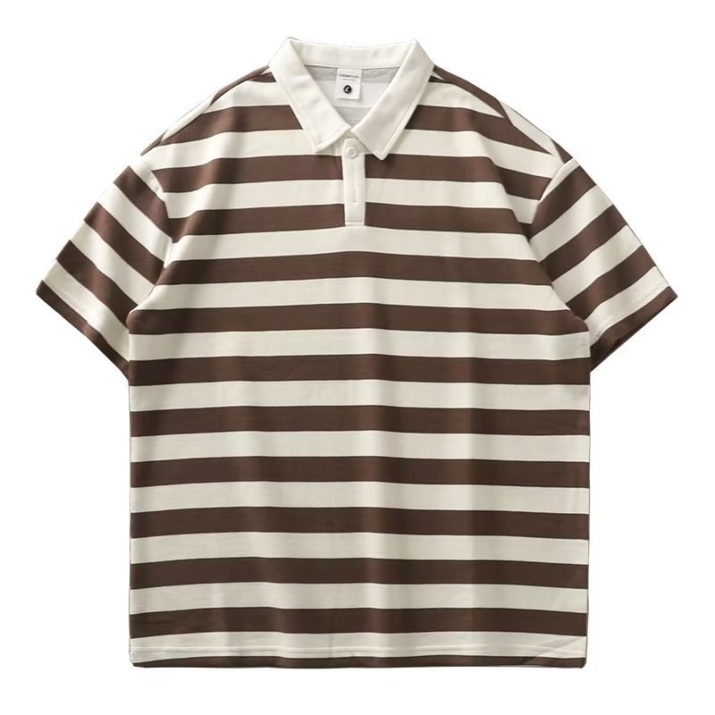 Polo majica s prugama, kratki rukav, unisex, ljeto 2024, slobodan kroj, smjesa poliestera