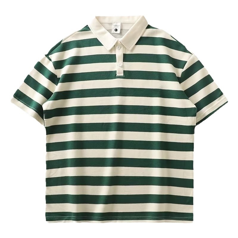 Polo majica s prugama, kratki rukav, unisex, ljeto 2024, slobodan kroj, smjesa poliestera